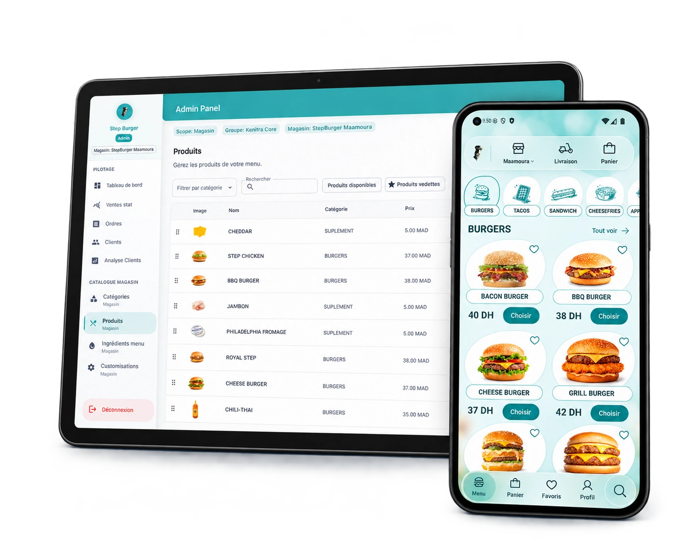 FoodPilot : administration et application client