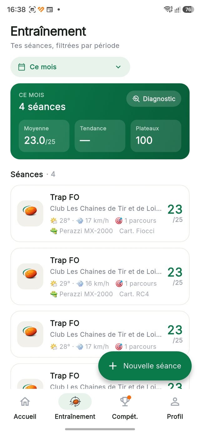 ClayMate — Entraînement par période
