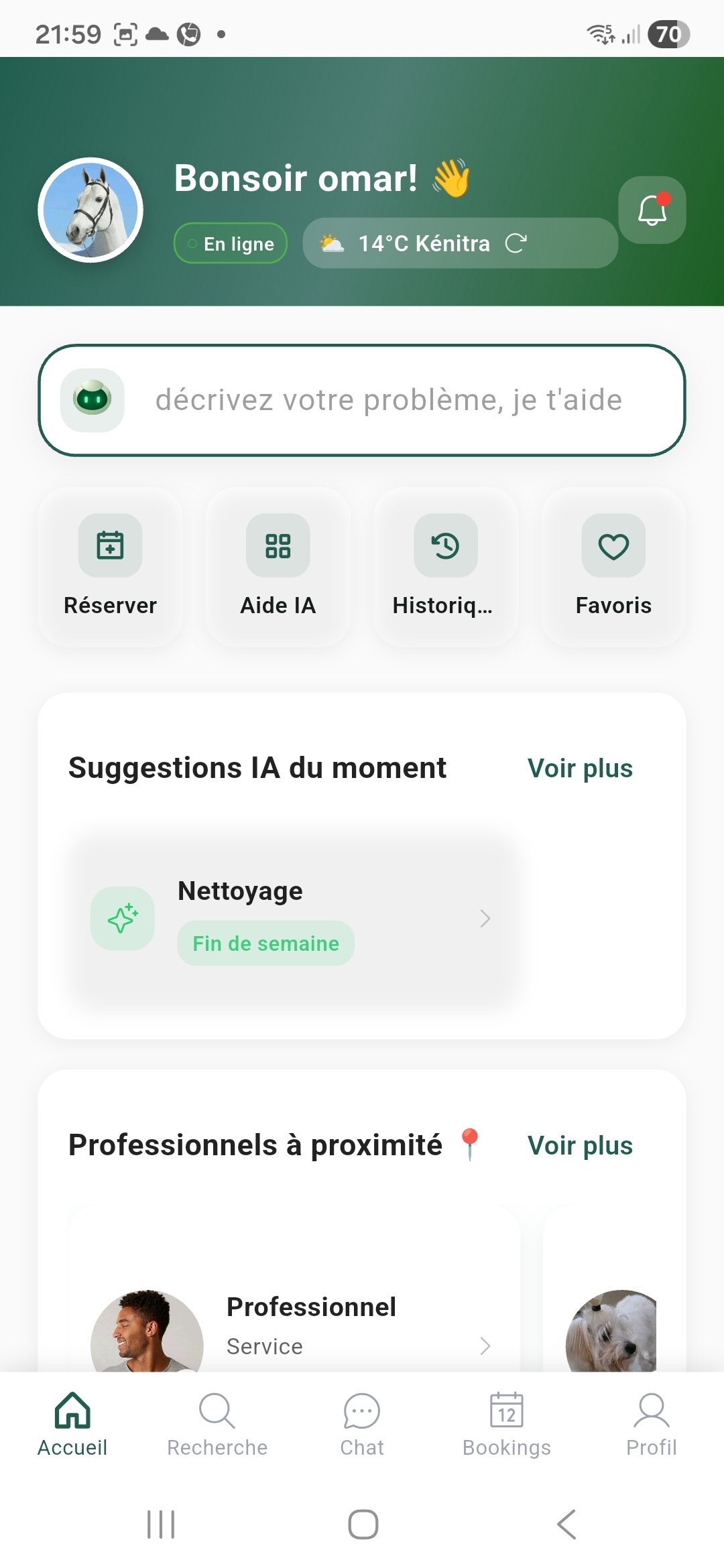 Hirrafi Client — Accueil