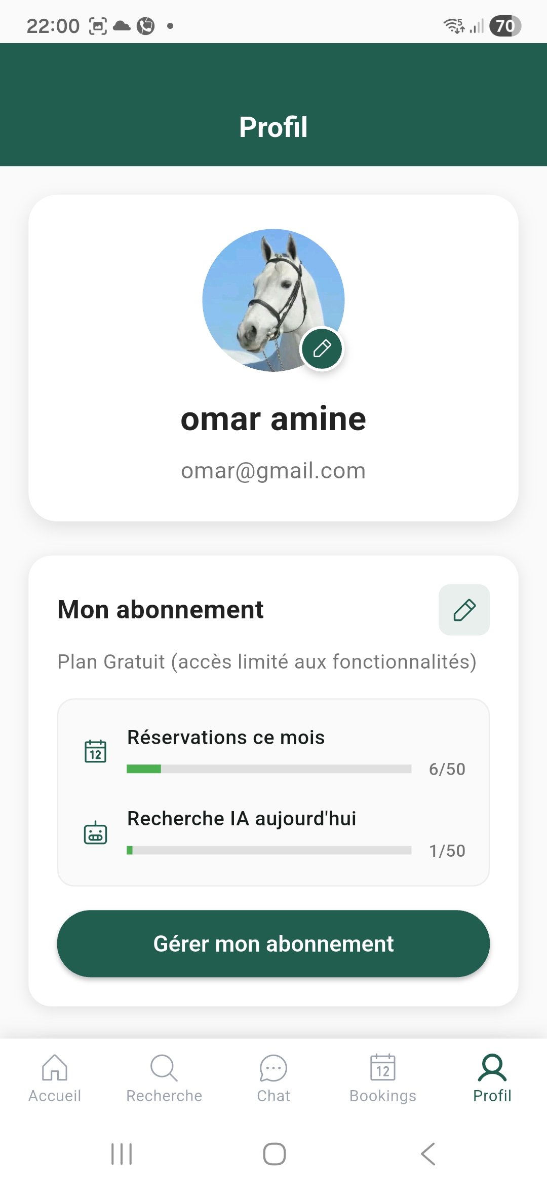 Hirrafi Client — Profil