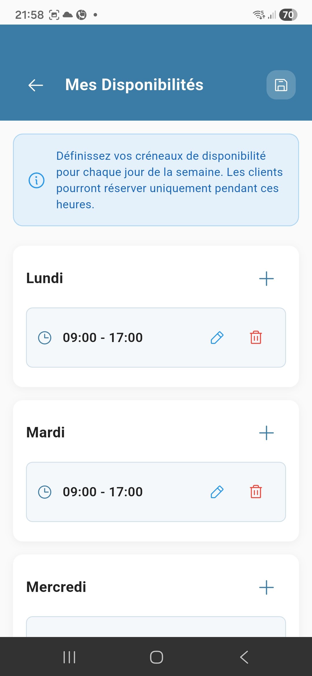 Hirrafi Pro — Disponibilités